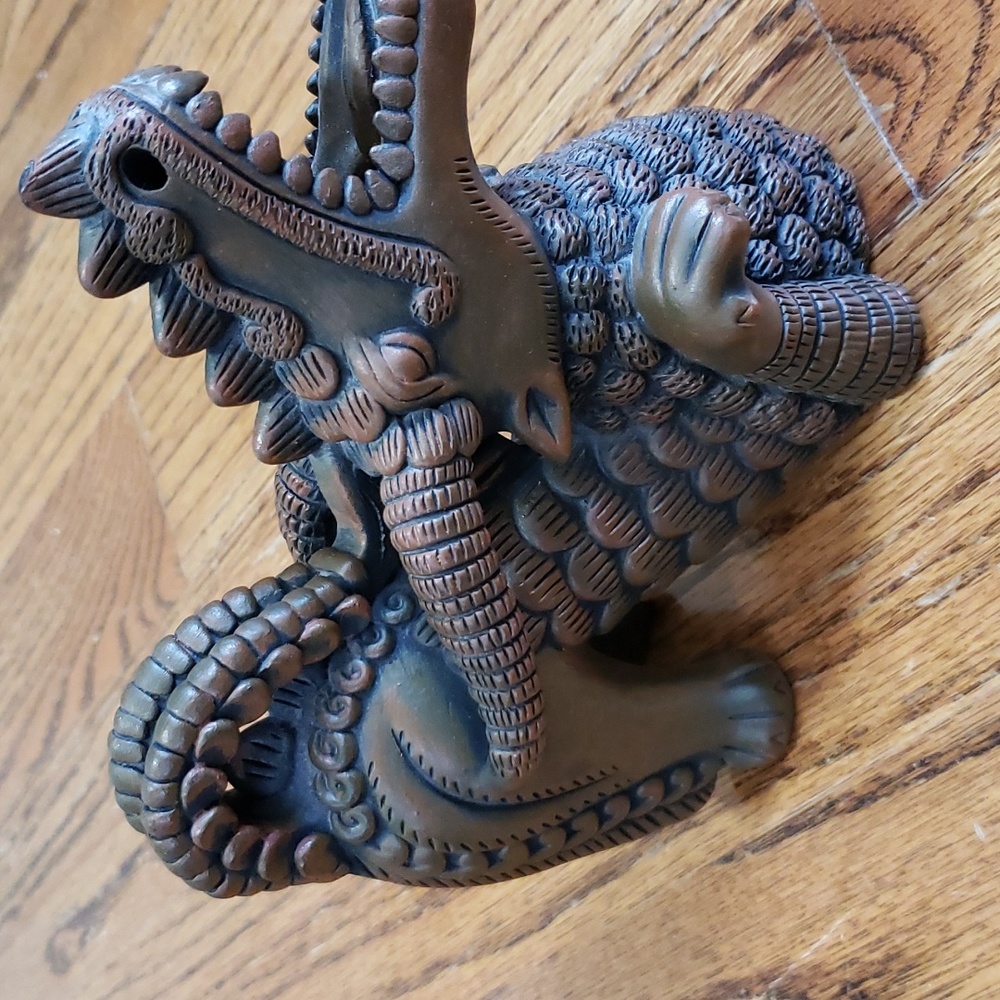 Terra Cotta Incnese Holder Dragon